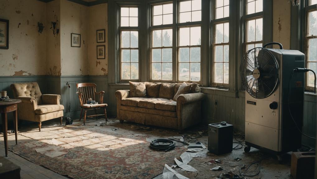 Buckled hardwood flooring from water damage requiring immediate restoration